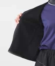 R6TAD25270 HIROKO BIS(小さいサイズ)(メゾン ドゥ サンク) 【小さいサイズ】異素材ノーカラージャケット グレー