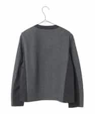 R6TAD25270 HIROKO BIS(小さいサイズ)(メゾン ドゥ サンク) 【小さいサイズ】異素材ノーカラージャケット グレー