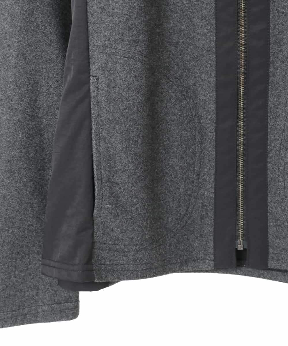 R6TAD25270 HIROKO BIS(小さいサイズ)(メゾン ドゥ サンク) 【小さいサイズ】異素材ノーカラージャケット グレー