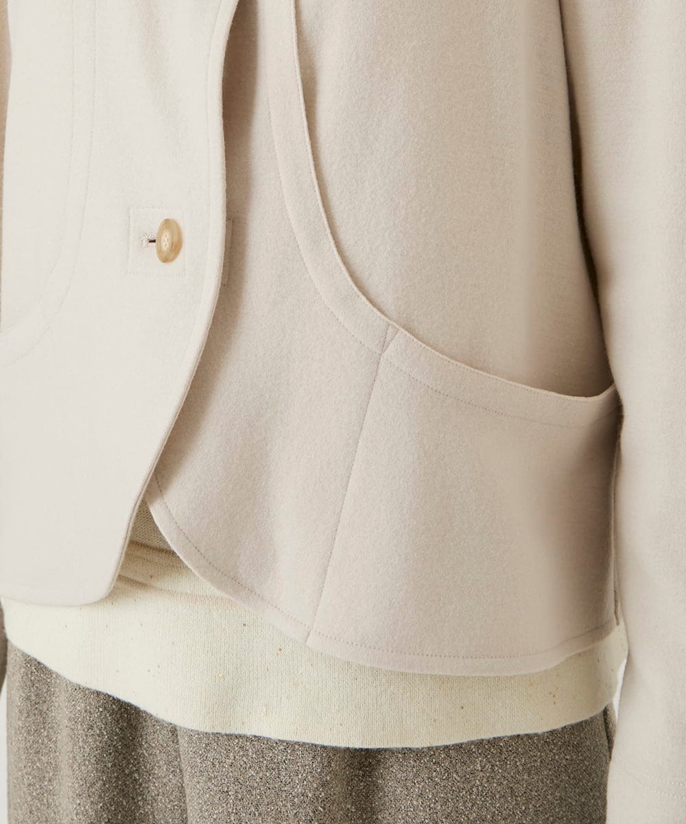 R6TAF01360 HIROKO BIS(小さいサイズ)(メゾン ドゥ サンク) 【小さいサイズ】スムースウールコンパクトジャケット アイボリー