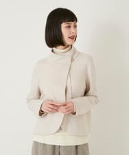 R6TAF01360 HIROKO BIS(小さいサイズ)(メゾン ドゥ サンク) 【小さいサイズ】スムースウールコンパクトジャケット アイボリー