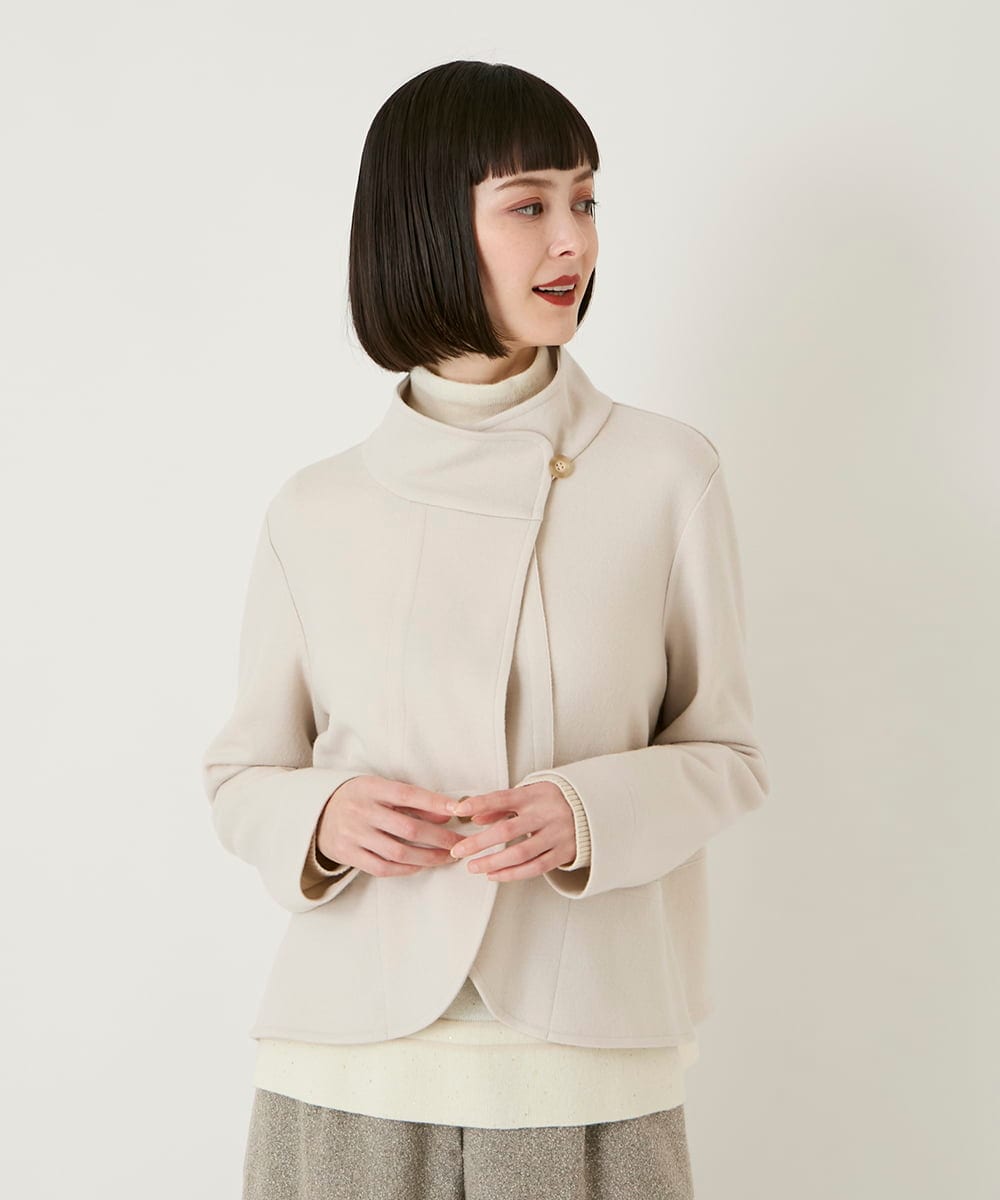 R6TAF01360 HIROKO BIS(小さいサイズ)(メゾン ドゥ サンク) 【小さいサイズ】スムースウールコンパクトジャケット アイボリー