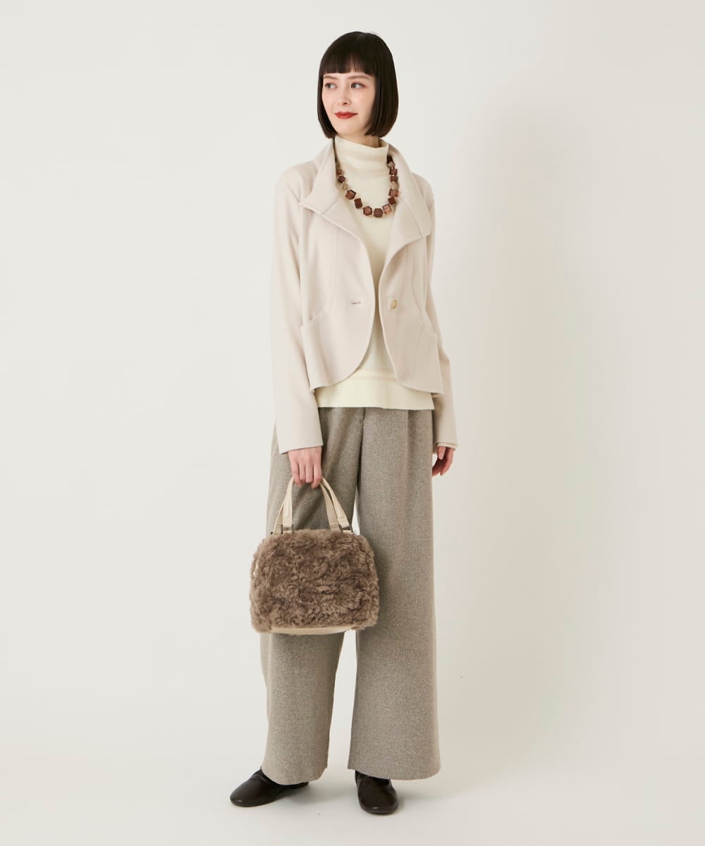 R6TAF01360 HIROKO BIS(小さいサイズ)(メゾン ドゥ サンク) 【小さいサイズ】スムースウールコンパクトジャケット アイボリー