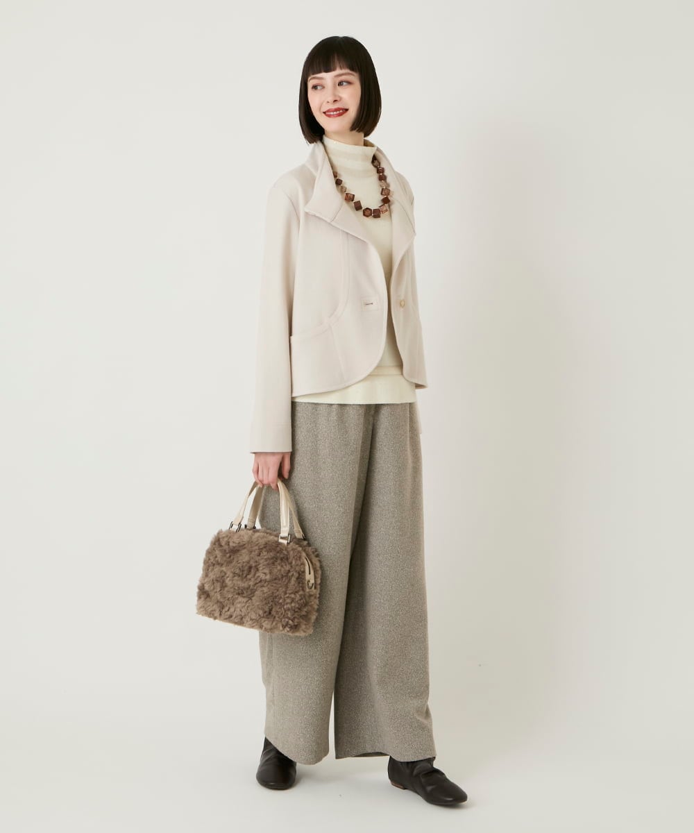 R6TAF01360 HIROKO BIS(小さいサイズ)(メゾン ドゥ サンク) 【小さいサイズ】スムースウールコンパクトジャケット アイボリー