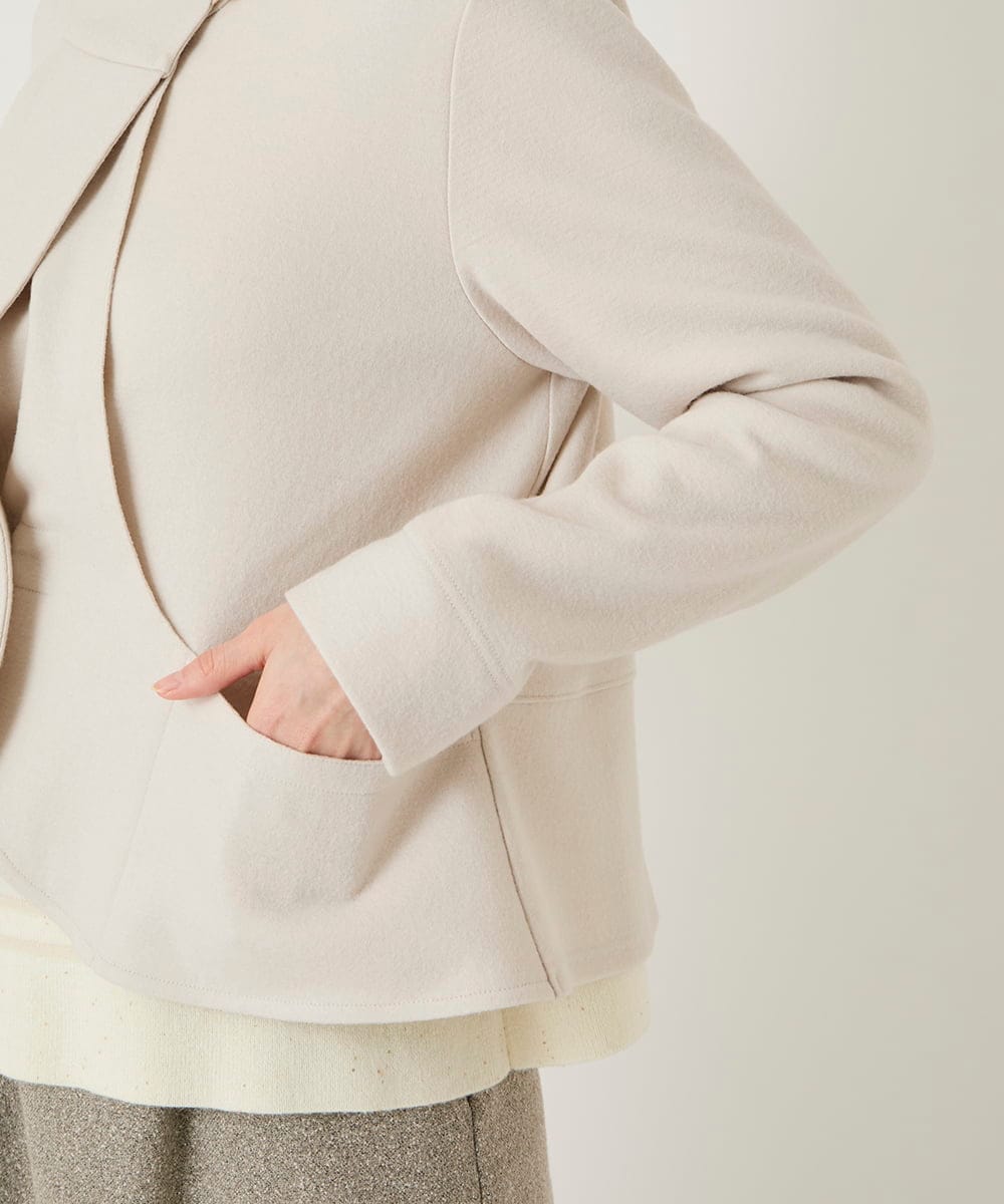 R6TAF01360 HIROKO BIS(小さいサイズ)(メゾン ドゥ サンク) 【小さいサイズ】スムースウールコンパクトジャケット アイボリー