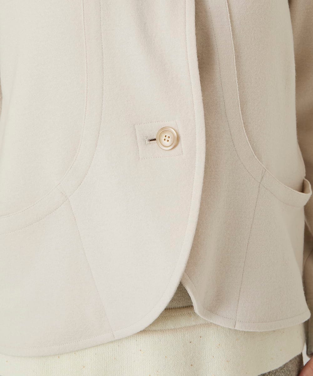 R6TAF01360 HIROKO BIS(小さいサイズ)(メゾン ドゥ サンク) 【小さいサイズ】スムースウールコンパクトジャケット アイボリー