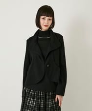 R6TAF01360 HIROKO BIS(小さいサイズ)(メゾン ドゥ サンク) 【小さいサイズ】スムースウールコンパクトジャケット ブラック
