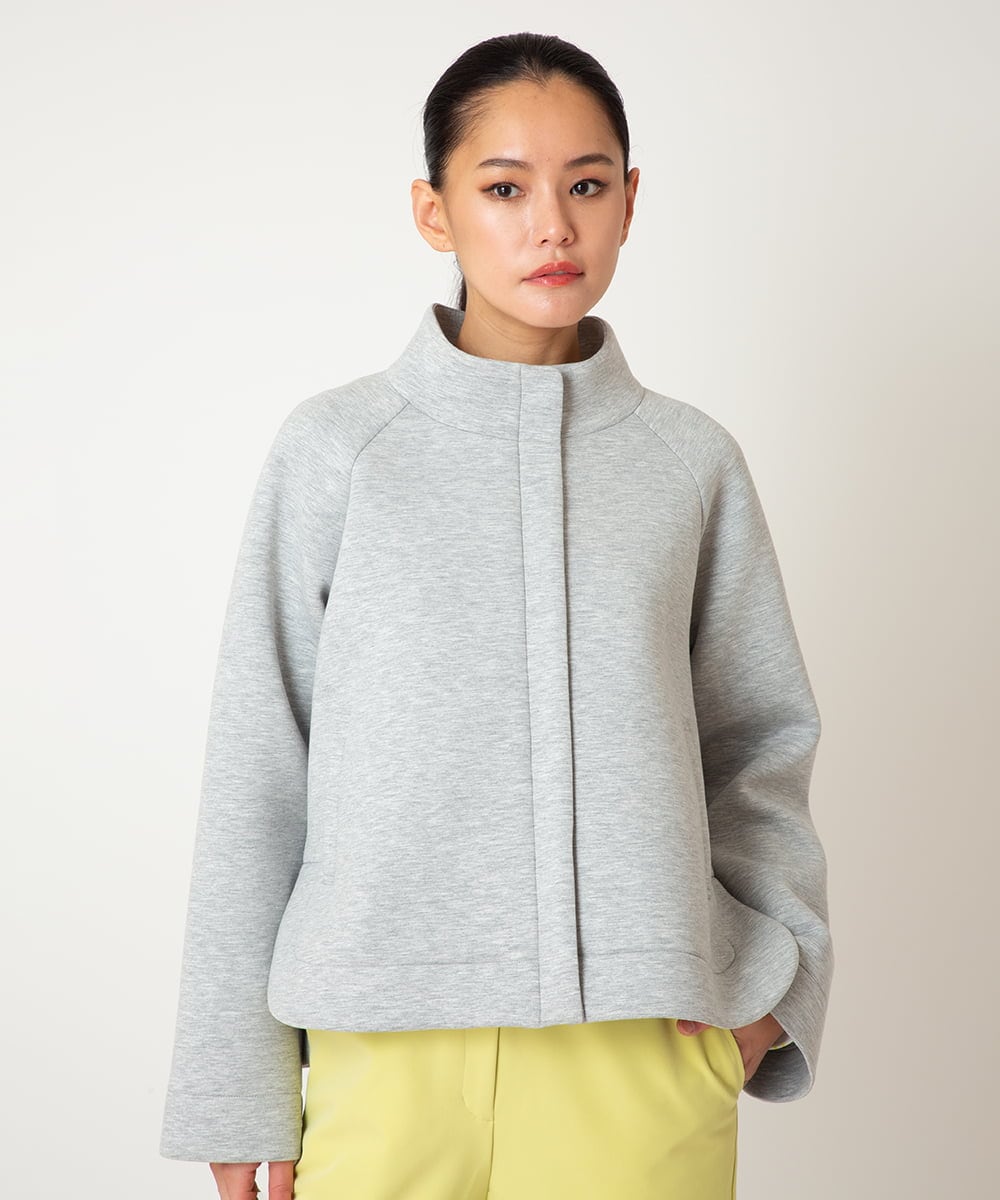 R6TDD50330 HIROKO BIS(小さいサイズ)(メゾン ドゥ サンク) ラウンドヘムショートブルゾン ライトグレー