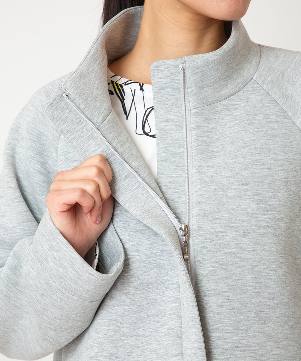 R6TDD50330 HIROKO BIS(小さいサイズ)(メゾン ドゥ サンク) ラウンドヘムショートブルゾン ライトグレー