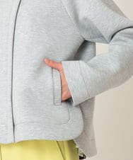 R6TDD50330 HIROKO BIS(小さいサイズ)(メゾン ドゥ サンク) ラウンドヘムショートブルゾン ライトグレー