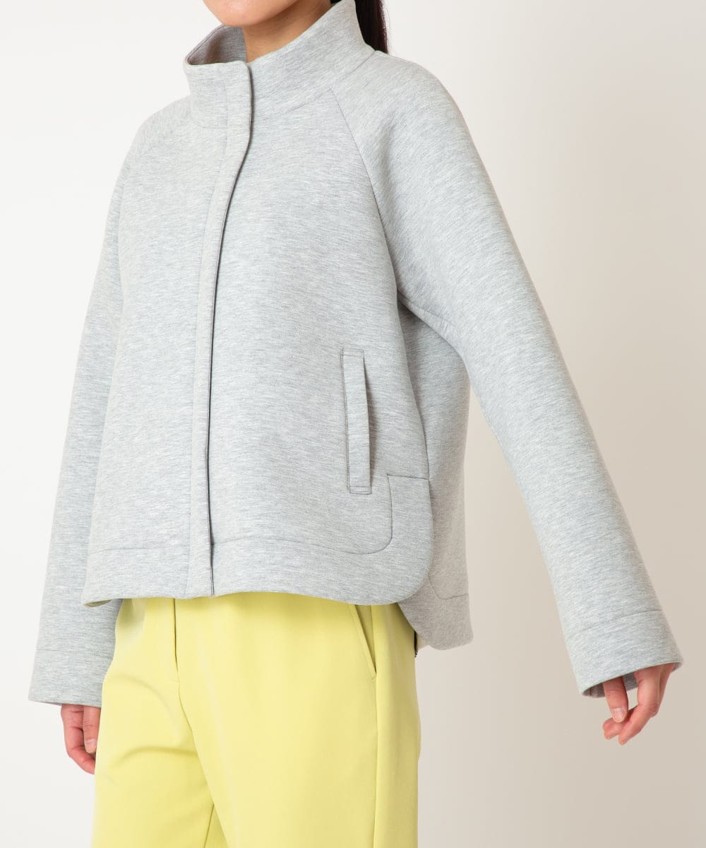 R6TDD50330 HIROKO BIS(小さいサイズ)(メゾン ドゥ サンク) ラウンドヘムショートブルゾン ライトグレー