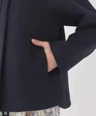 R6TDD50330 HIROKO BIS(小さいサイズ)(メゾン ドゥ サンク) ラウンドヘムショートブルゾン ネイビー