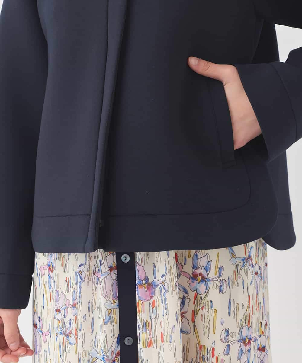 R6TDD50330 HIROKO BIS(小さいサイズ)(メゾン ドゥ サンク) ラウンドヘムショートブルゾン ネイビー