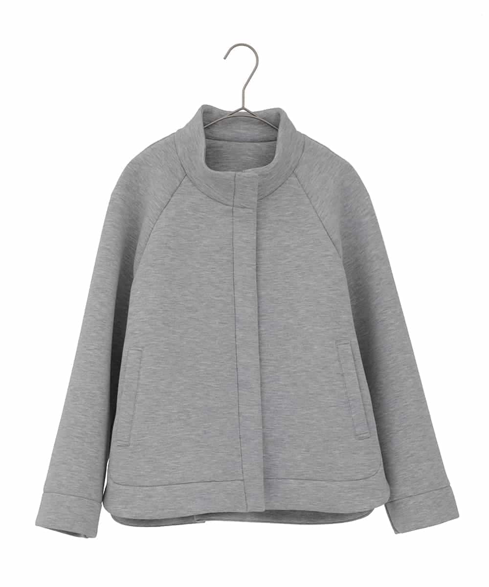 R6TDD50330 HIROKO BIS(小さいサイズ)(メゾン ドゥ サンク) ラウンドヘムショートブルゾン ライトグレー