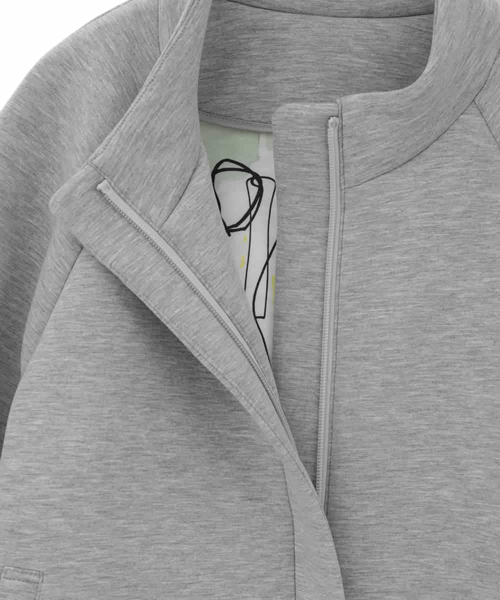 R6TDD50330 HIROKO BIS(小さいサイズ)(メゾン ドゥ サンク) ラウンドヘムショートブルゾン ライトグレー