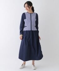 R6TFT60260 HIROKO BIS(小さいサイズ)(メゾン ドゥ サンク) 【小さいサイズ/洗える】ギンガムチェックジップアップブルゾン ブラック