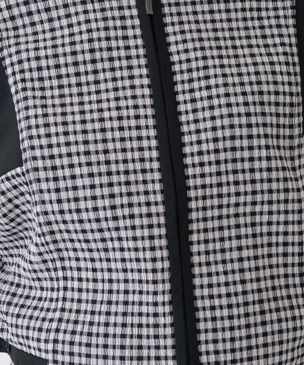 R6TFT60260 HIROKO BIS(小さいサイズ)(メゾン ドゥ サンク) 【小さいサイズ/洗える】ギンガムチェックジップアップブルゾン ブラック