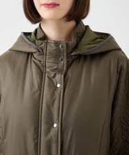 R6UAA02690 HIROKO BIS(小さいサイズ)(メゾン ドゥ サンク) 【小さいサイズ】リバーシブルキルティングタフタフーディーコート カーキ