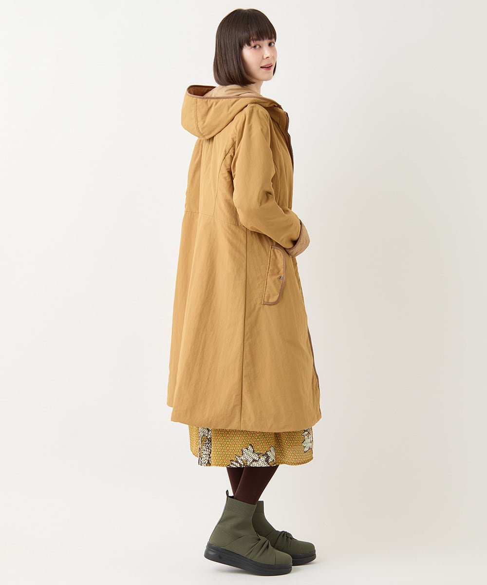 R6UAA02690 HIROKO BIS(小さいサイズ)(メゾン ドゥ サンク) 【小さいサイズ】リバーシブルキルティングタフタフーディーコート カーキ