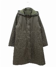 R6UAA02690 HIROKO BIS(小さいサイズ)(メゾン ドゥ サンク) 【小さいサイズ】リバーシブルキルティングタフタフーディーコート カーキ