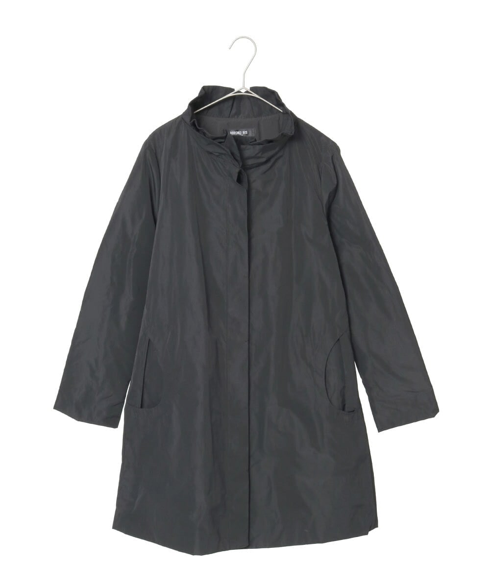 R6UAD01540 HIROKO BIS(小さいサイズ)(メゾン ドゥ サンク) 【小さいサイズ】メモリータフタフリルカラーコート ブラウン