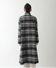 R6UAE01690 HIROKO BIS(小さいサイズ)(メゾン ドゥ サンク) 【小さいサイズ】ウールシャギーチェック柄コート ブラック
