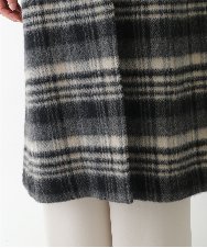 R6UAE01690 HIROKO BIS(小さいサイズ)(メゾン ドゥ サンク) 【小さいサイズ】ウールシャギーチェック柄コート ブラック