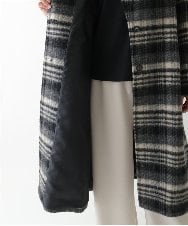 R6UAE01690 HIROKO BIS(小さいサイズ)(メゾン ドゥ サンク) 【小さいサイズ】ウールシャギーチェック柄コート ブラック