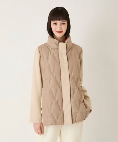 R6UAE05430 HIROKO BIS(小さいサイズ) 【小さいサイズ】圧着キルトジョイントデザインコート