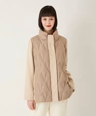 R6UAE05430 HIROKO BIS(小さいサイズ)(メゾン ドゥ サンク) 【小さいサイズ】圧着キルトジョイントデザインコート ベージュ