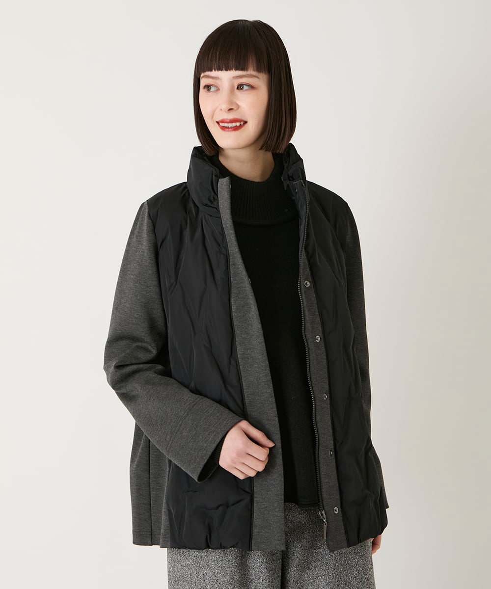 R6UAE05430 HIROKO BIS(小さいサイズ)(メゾン ドゥ サンク) 【小さいサイズ】圧着キルトジョイントデザインコート ベージュ