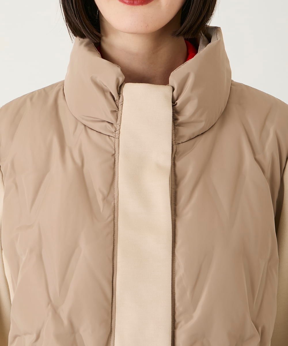 R6UAE05430 HIROKO BIS(小さいサイズ)(メゾン ドゥ サンク) 【小さいサイズ】圧着キルトジョイントデザインコート ベージュ