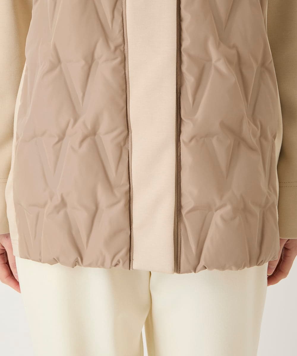 R6UAE05430 HIROKO BIS(小さいサイズ)(メゾン ドゥ サンク) 【小さいサイズ】圧着キルトジョイントデザインコート ベージュ