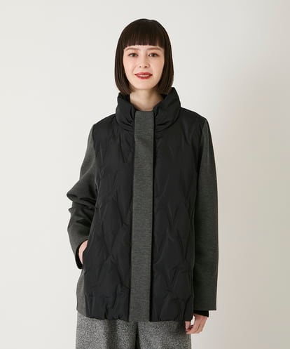 R6UAE05430 HIROKO BIS(小さいサイズ) 【小さいサイズ】圧着キルトジョイントデザインコート