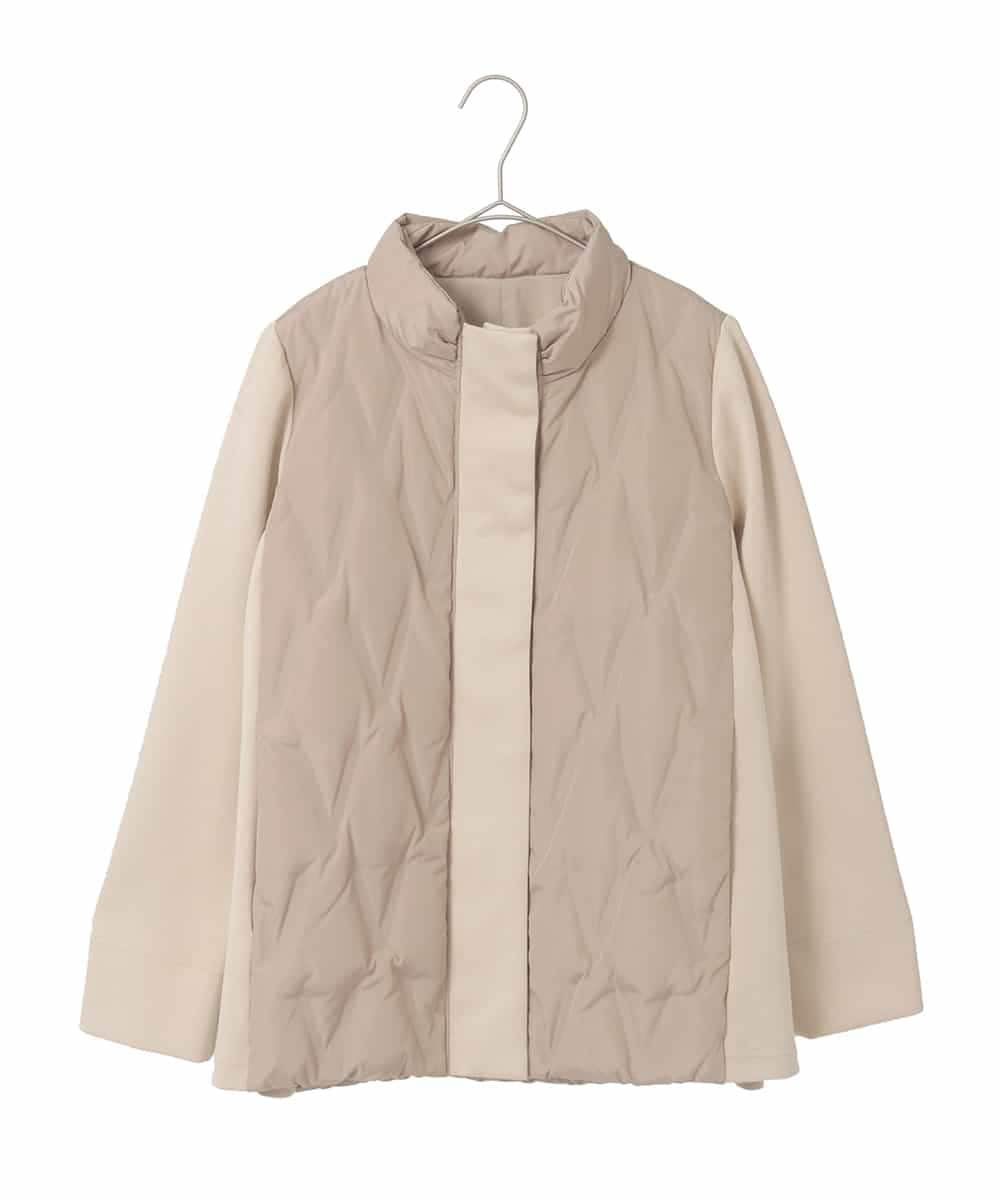 R6UAE05430 HIROKO BIS(小さいサイズ)(メゾン ドゥ サンク) 【小さいサイズ】圧着キルトジョイントデザインコート ベージュ