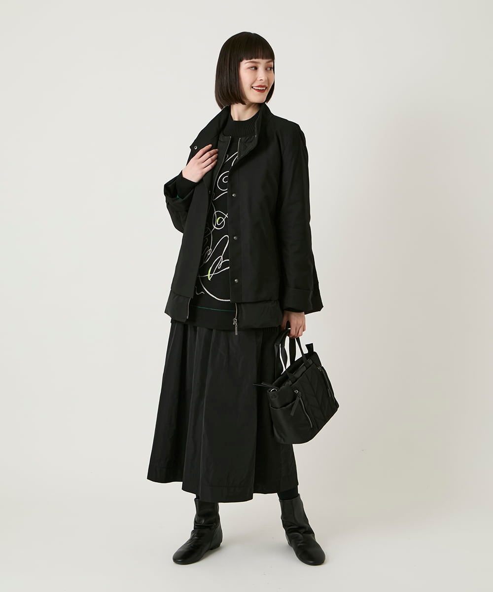 R6UAE40540 HIROKO BIS(小さいサイズ)(メゾン ドゥ サンク) 【小さいサイズ】レイヤード風ツイルダウンコート ベージュ