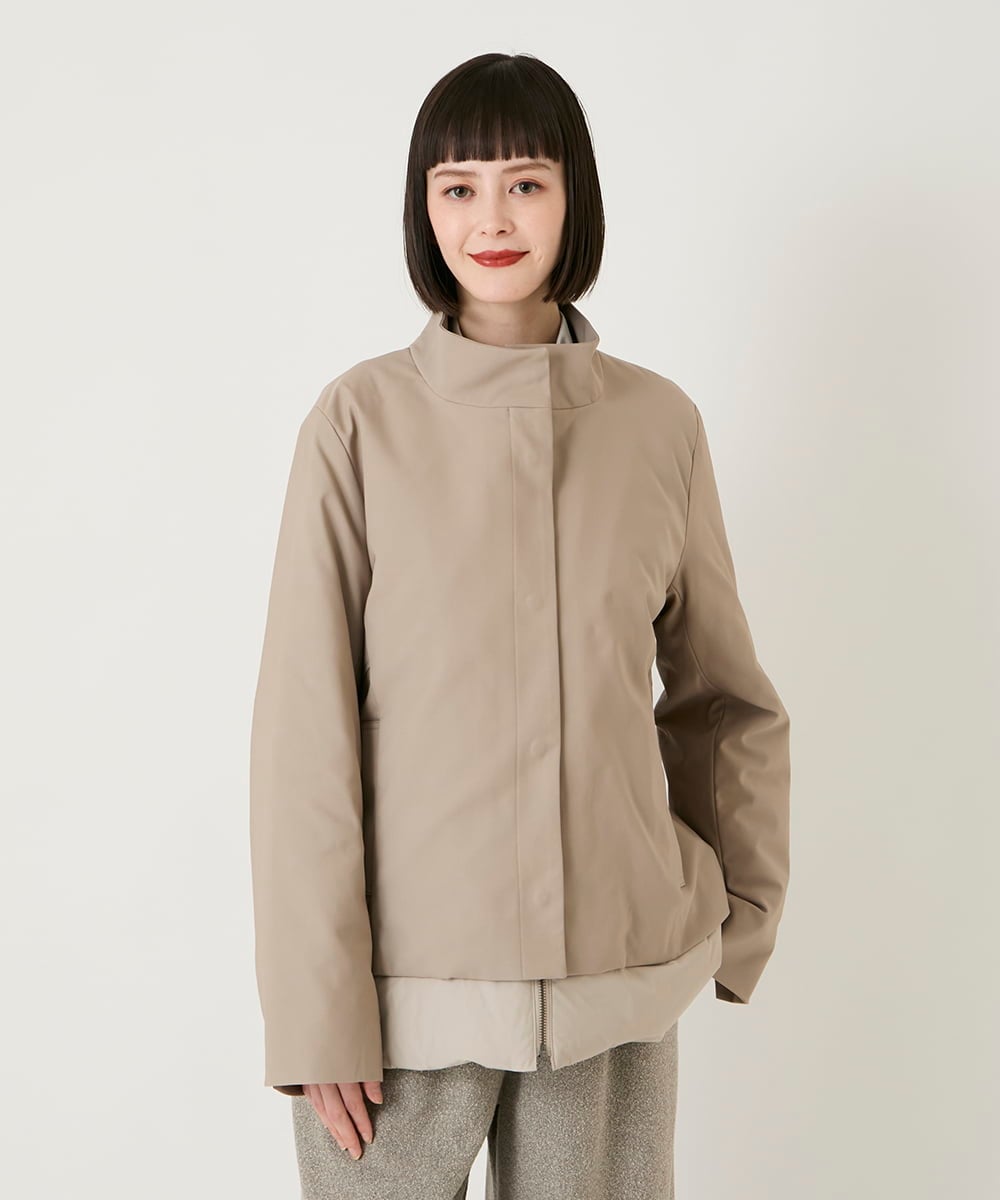 R6UAE40540 HIROKO BIS(小さいサイズ)(メゾン ドゥ サンク) 【小さいサイズ】レイヤード風ツイルダウンコート ベージュ
