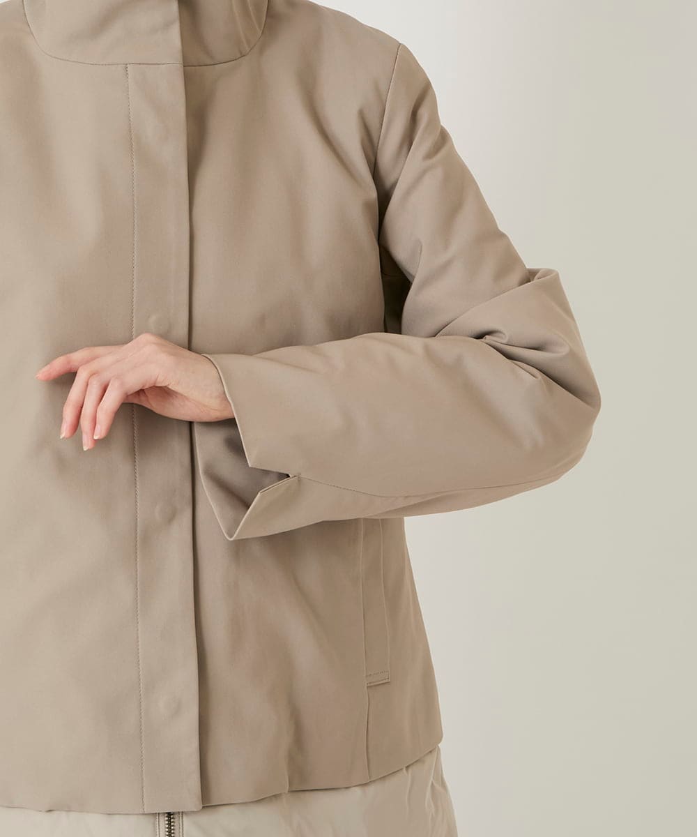 R6UAE40540 HIROKO BIS(小さいサイズ)(メゾン ドゥ サンク) 【小さいサイズ】レイヤード風ツイルダウンコート ベージュ