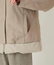 R6UAE40540 HIROKO BIS(小さいサイズ)(メゾン ドゥ サンク) 【小さいサイズ】レイヤード風ツイルダウンコート ベージュ