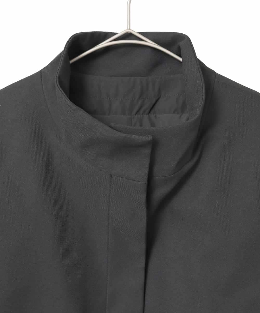 R6UAE40540 HIROKO BIS(小さいサイズ)(メゾン ドゥ サンク) 【小さいサイズ】レイヤード風ツイルダウンコート ブラック