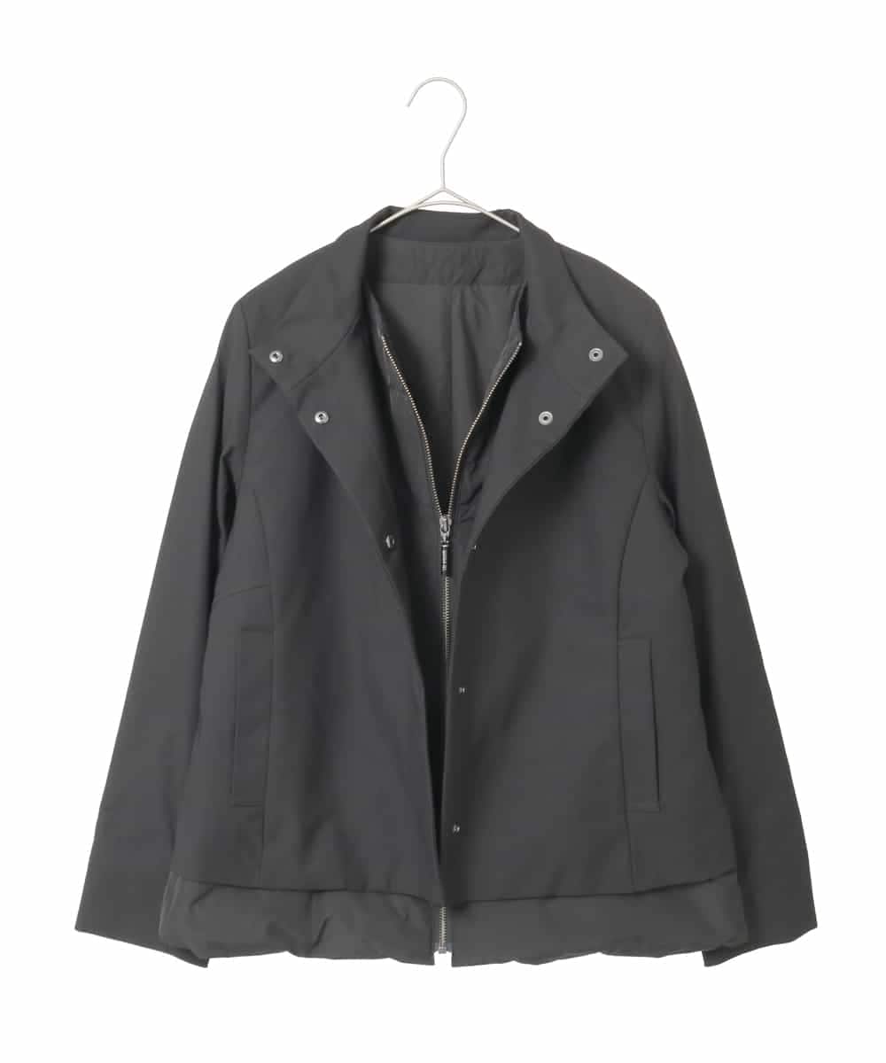 R6UAE40540 HIROKO BIS(小さいサイズ)(メゾン ドゥ サンク) 【小さいサイズ】レイヤード風ツイルダウンコート ブラック