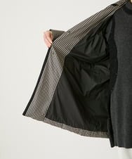 R6UAF01590 HIROKO BIS(小さいサイズ)(メゾン ドゥ サンク) 【小さいサイズ】千鳥プリントテープアクセントダウンコート ブラック