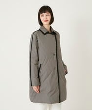 R6UAF01590 HIROKO BIS(小さいサイズ)(メゾン ドゥ サンク) 【小さいサイズ】千鳥プリントテープアクセントダウンコート ブラック