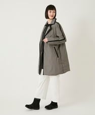 R6UAF01590 HIROKO BIS(小さいサイズ)(メゾン ドゥ サンク) 【小さいサイズ】千鳥プリントテープアクセントダウンコート ブラック