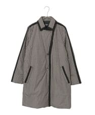 R6UAF01590 HIROKO BIS(小さいサイズ)(メゾン ドゥ サンク) 【小さいサイズ】千鳥プリントテープアクセントダウンコート ブラック