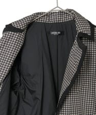 R6UAF01590 HIROKO BIS(小さいサイズ)(メゾン ドゥ サンク) 【小さいサイズ】千鳥プリントテープアクセントダウンコート ブラック