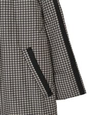 R6UAF01590 HIROKO BIS(小さいサイズ)(メゾン ドゥ サンク) 【小さいサイズ】千鳥プリントテープアクセントダウンコート ブラック