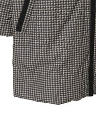 R6UAF01590 HIROKO BIS(小さいサイズ)(メゾン ドゥ サンク) 【小さいサイズ】千鳥プリントテープアクセントダウンコート ブラック