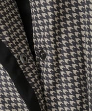 R6UAF01590 HIROKO BIS(小さいサイズ)(メゾン ドゥ サンク) 【小さいサイズ】千鳥プリントテープアクセントダウンコート ブラック