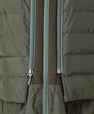 R6UAG10690 HIROKO BIS(小さいサイズ)(メゾン ドゥ サンク) ドッキングベスト異素材MIXロングコート カーキ